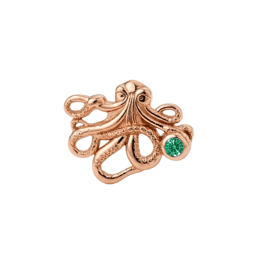 Octopus – 14K Gold Threadless/Threaded End - piercing-zone.com