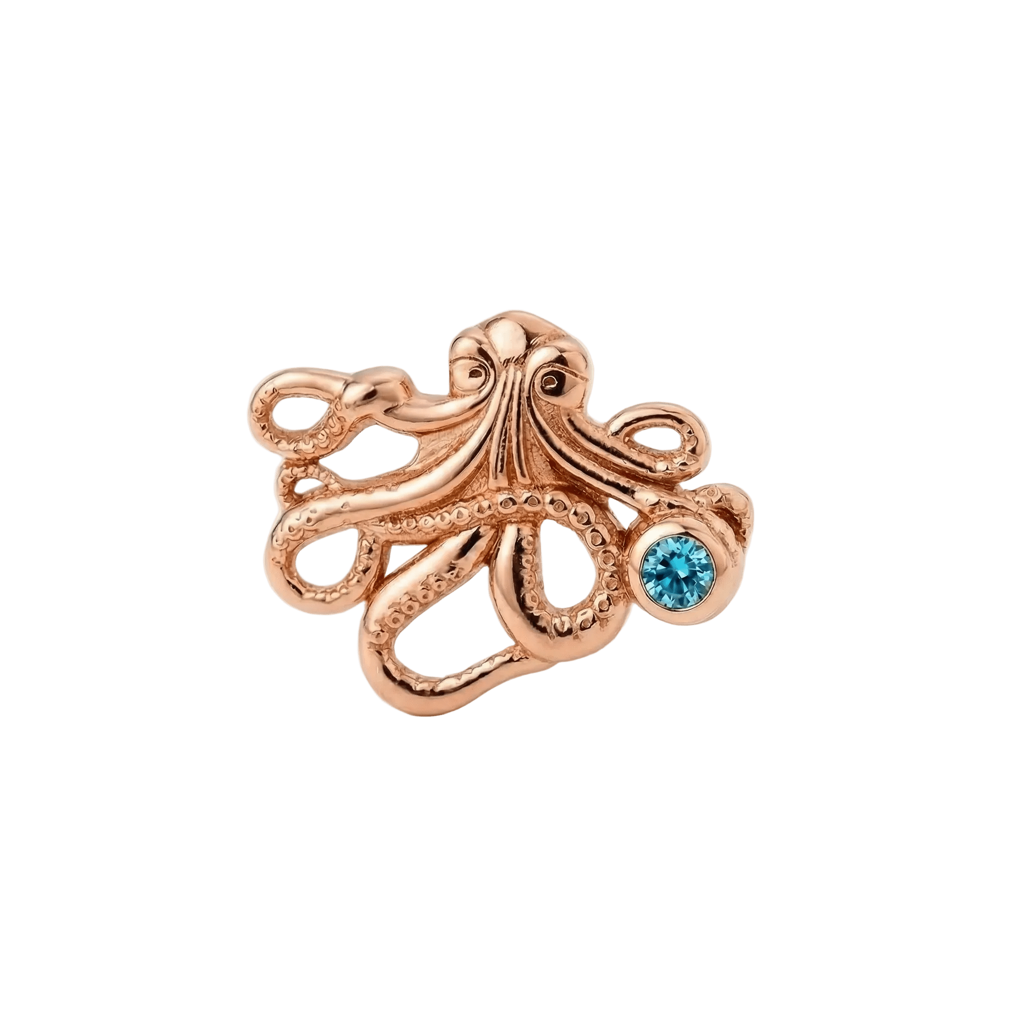 Octopus – 14K Gold Threadless/Threaded End - piercing - zone.com
