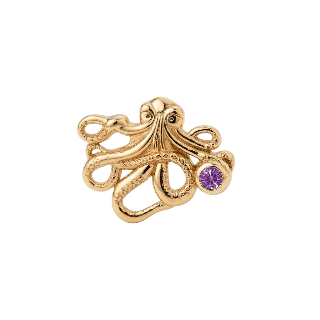 Octopus – 14K Gold Threadless/Threaded End - piercing-zone.com
