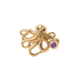 Octopus – 14K Gold Threadless/Threaded End - piercing-zone.com