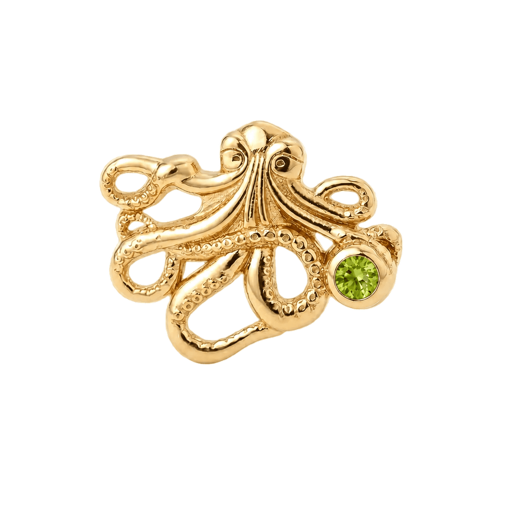 Octopus – 14K Gold Threadless/Threaded End - piercing-zone.com