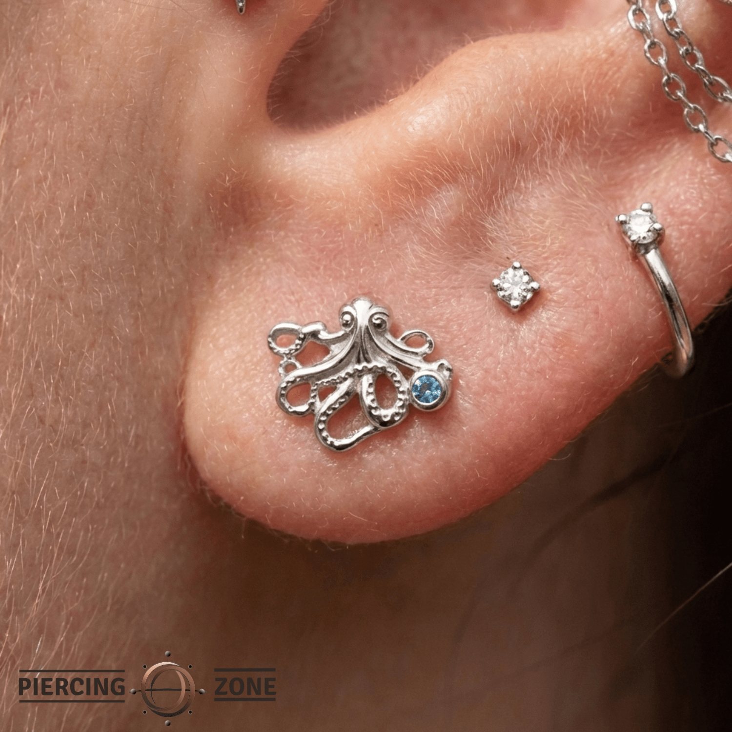 Octopus – 14K Gold Threadless/Threaded End - piercing - zone.com