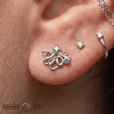 Octopus – 14K Gold Threadless/Threaded End - piercing - zone.com