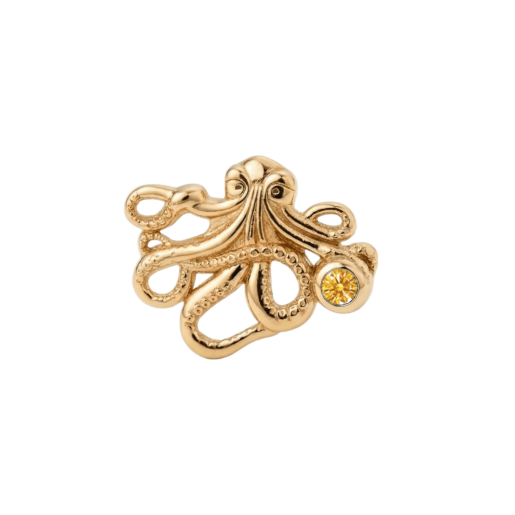Octopus – 14K Gold Threadless/Threaded End - piercing-zone.com