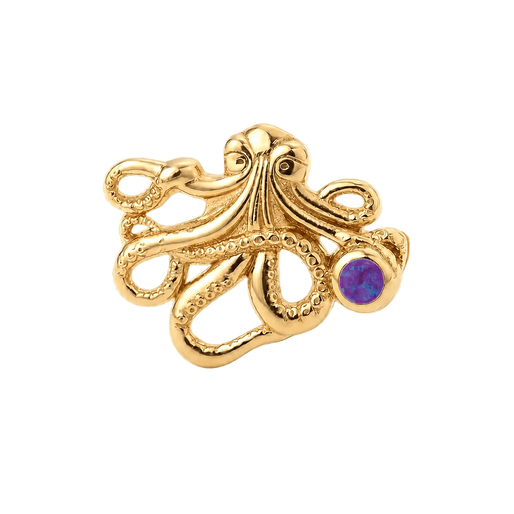 Octopus – 14K Gold Threadless/Threaded End - piercing-zone.com