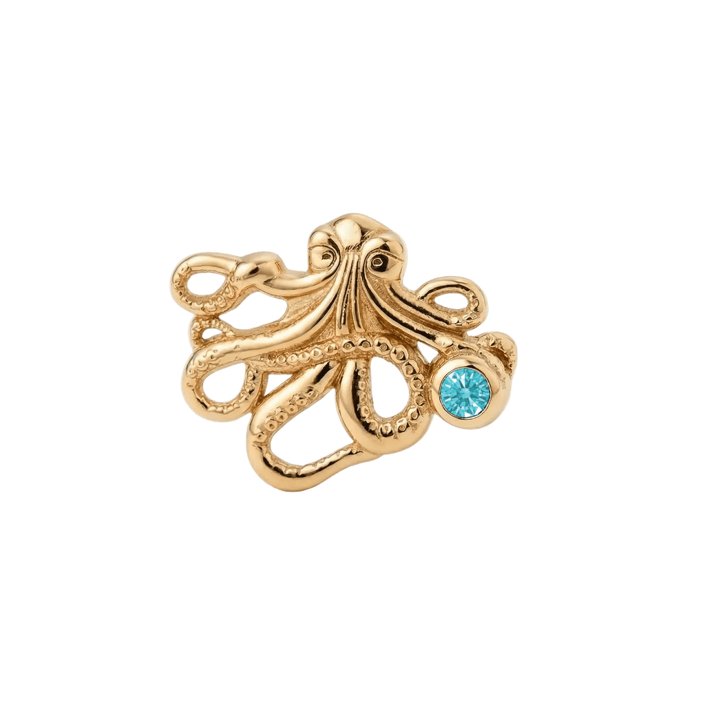 Octopus – 14K Gold Threadless/Threaded End - piercing-zone.com