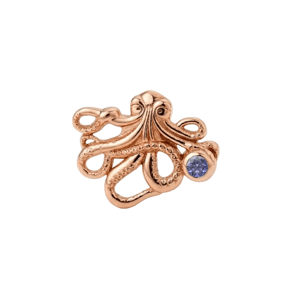 Octopus – 14K Gold Threadless/Threaded End - piercing-zone.com