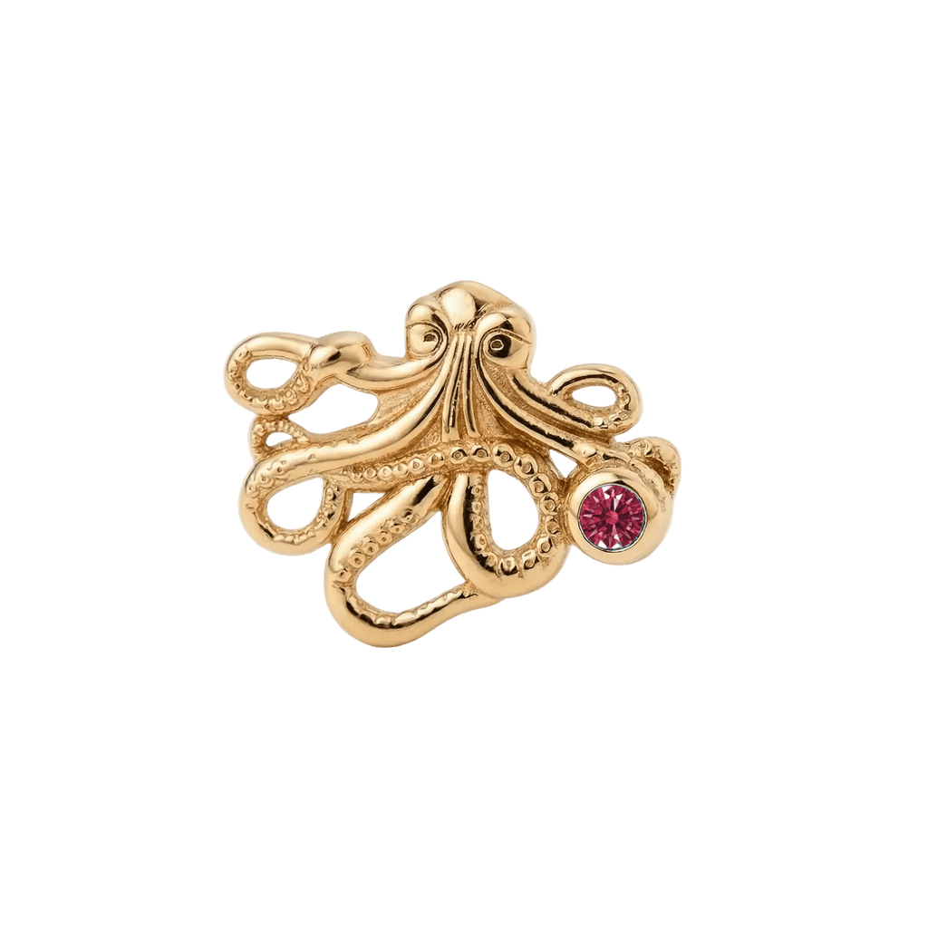 Octopus – 14K Gold Threadless/Threaded End - piercing-zone.com