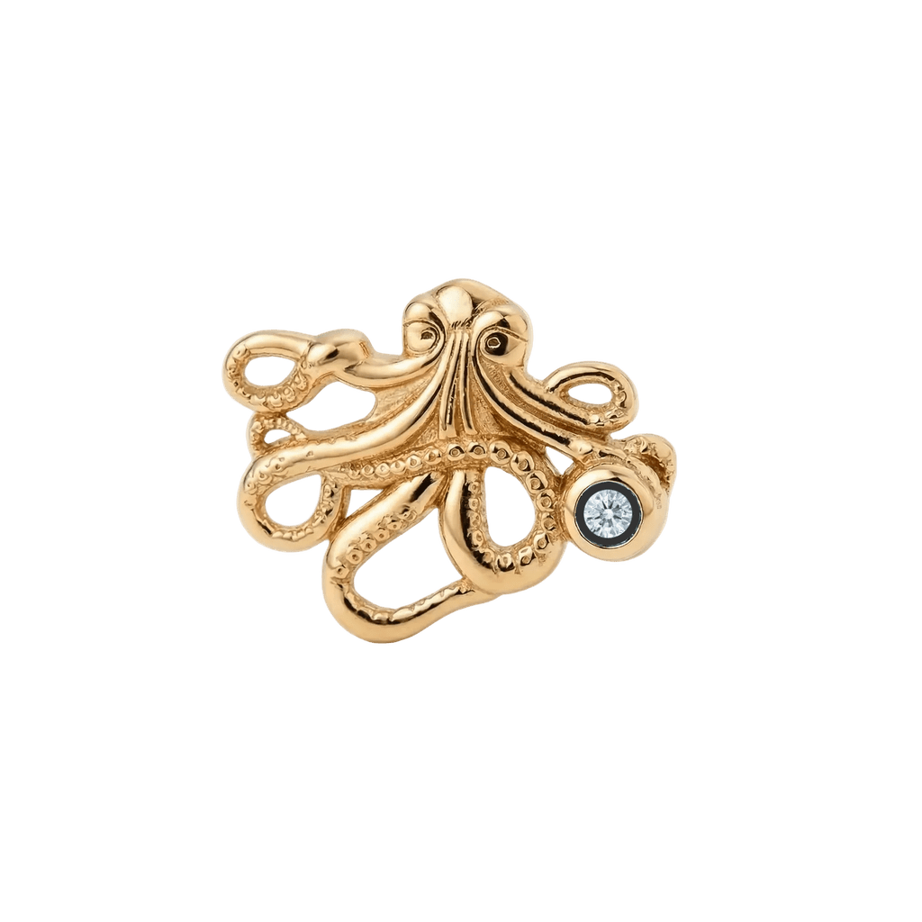 Octopus – 14K Gold Threadless/Threaded End - piercing-zone.com