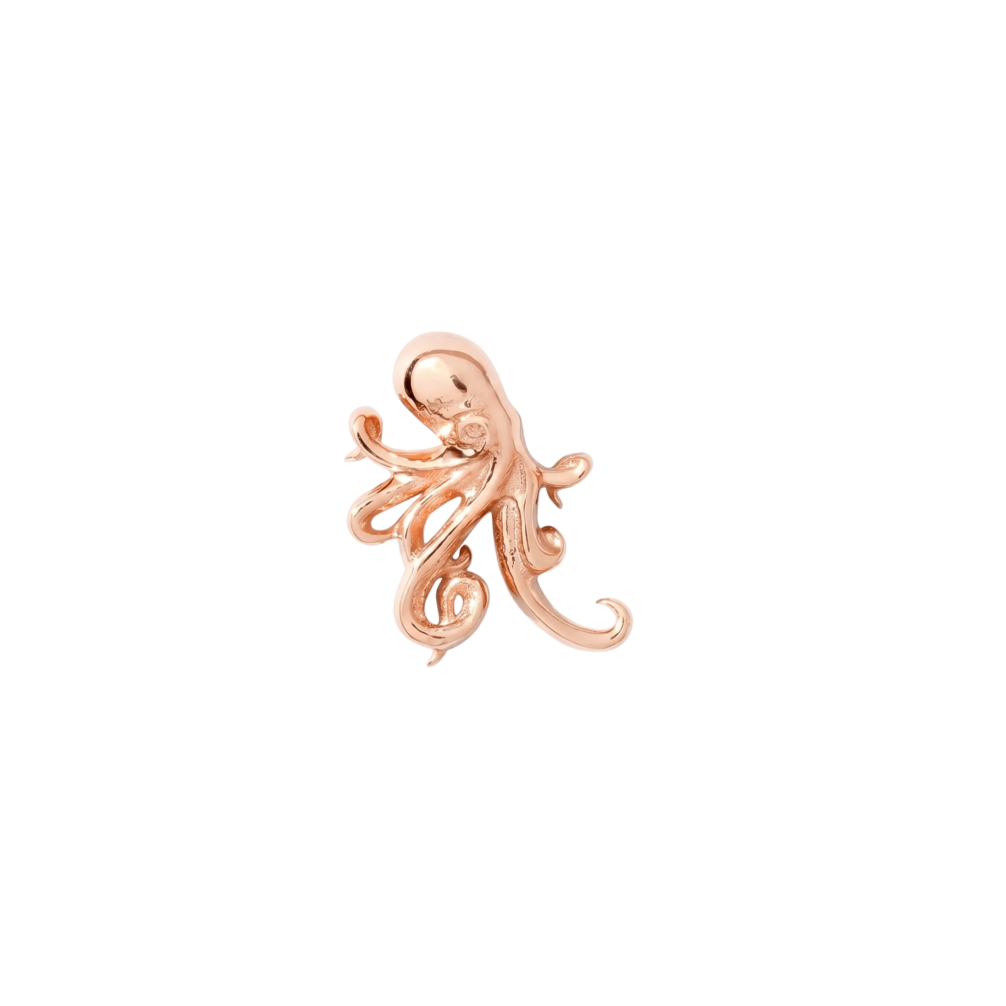 Octopus Pin - 14K Gold Octopus Threadless End - piercing - zone.com