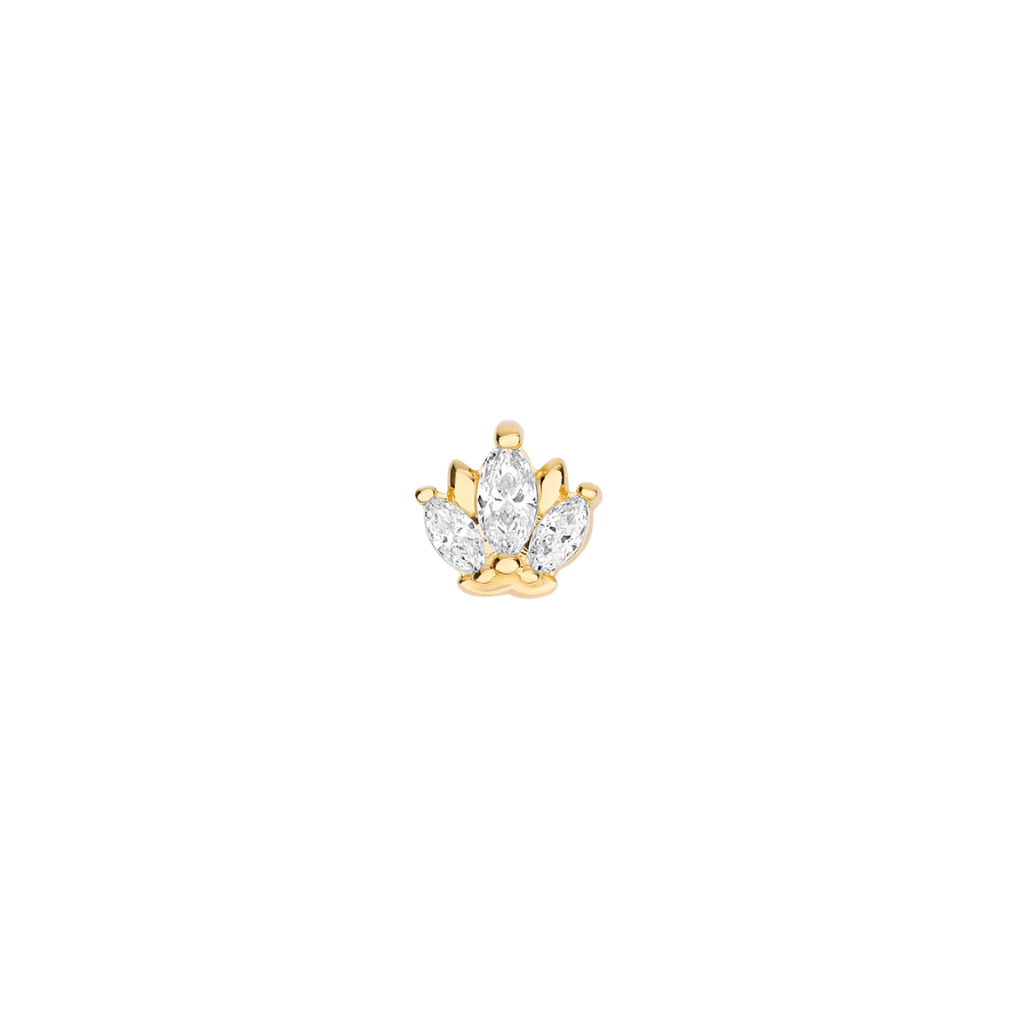 Odysseus - 18K Gold Gem Threadless/Threaded End - piercing - zone.com