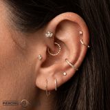 Odysseus - 18K Gold Gem Threadless/Threaded End - piercing-zone.com