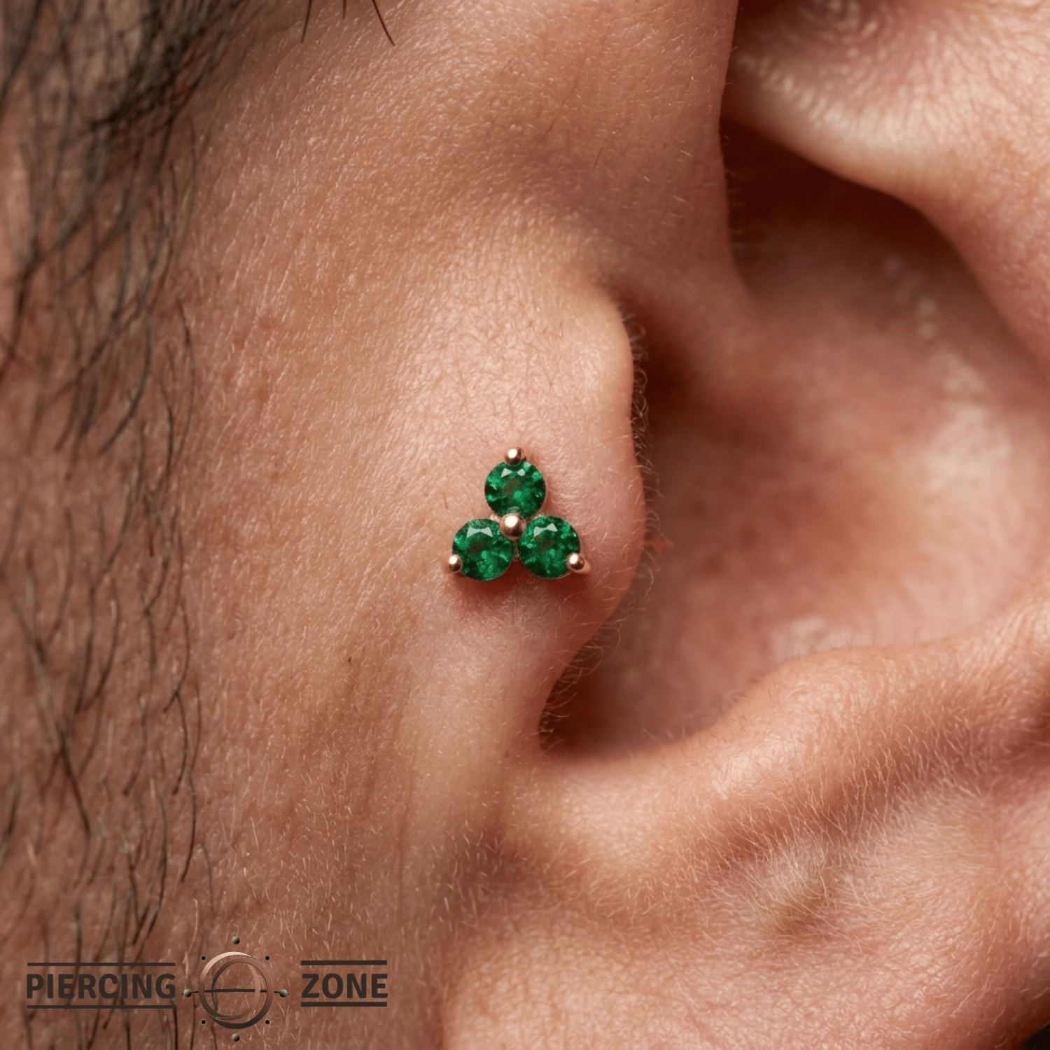 Odyssey Ménage à Trois - 18K Gold Genuine Gem Threadless/Threaded End - piercing-zone.com