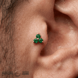 Odyssey Ménage à Trois - 18K Gold Genuine Gem Threadless/Threaded End - piercing-zone.com