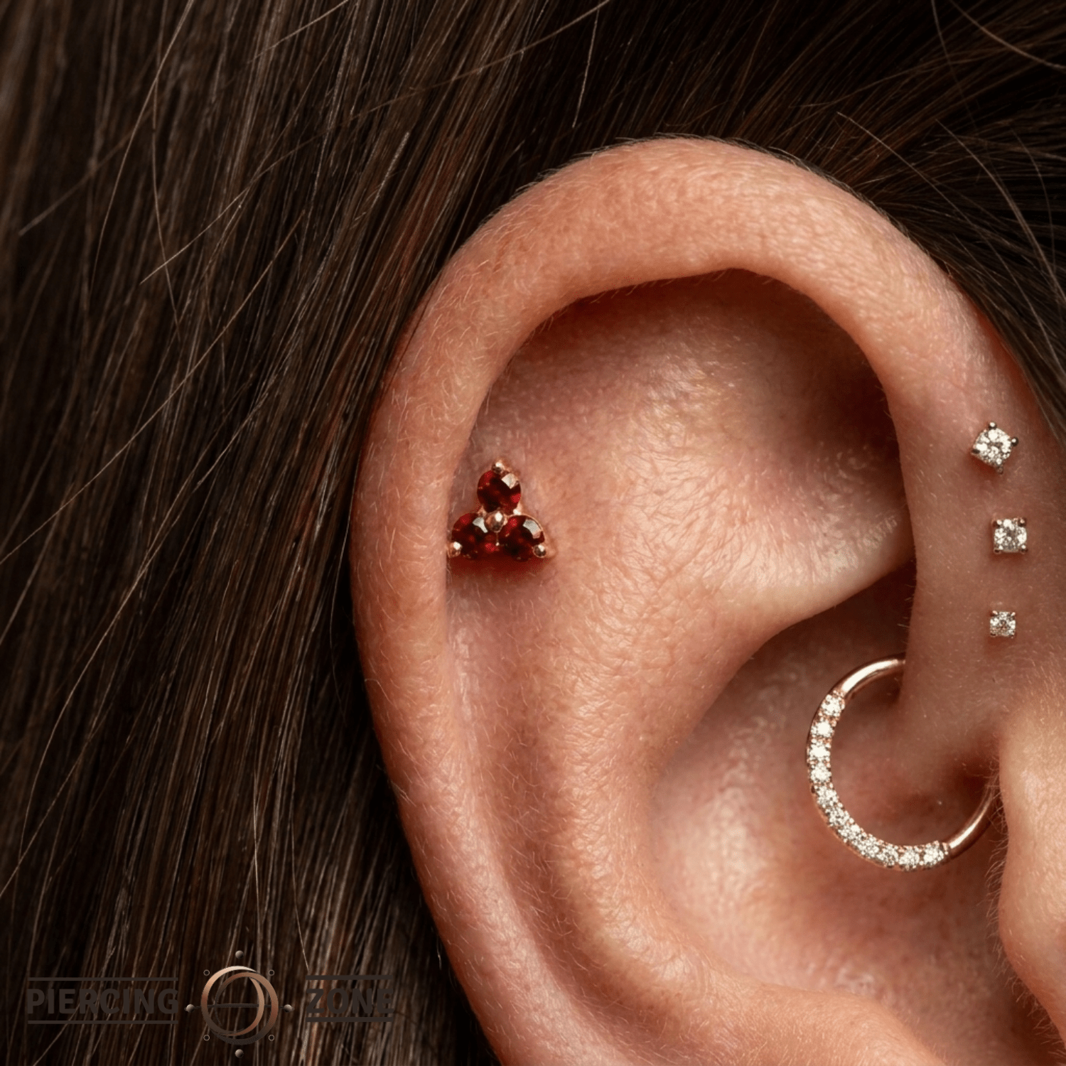 Odyssey Ménage à Trois - 18K Gold Genuine Gem Threadless/Threaded End - piercing-zone.com