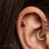 Odyssey Ménage à Trois - 18K Gold Genuine Gem Threadless/Threaded End - piercing-zone.com