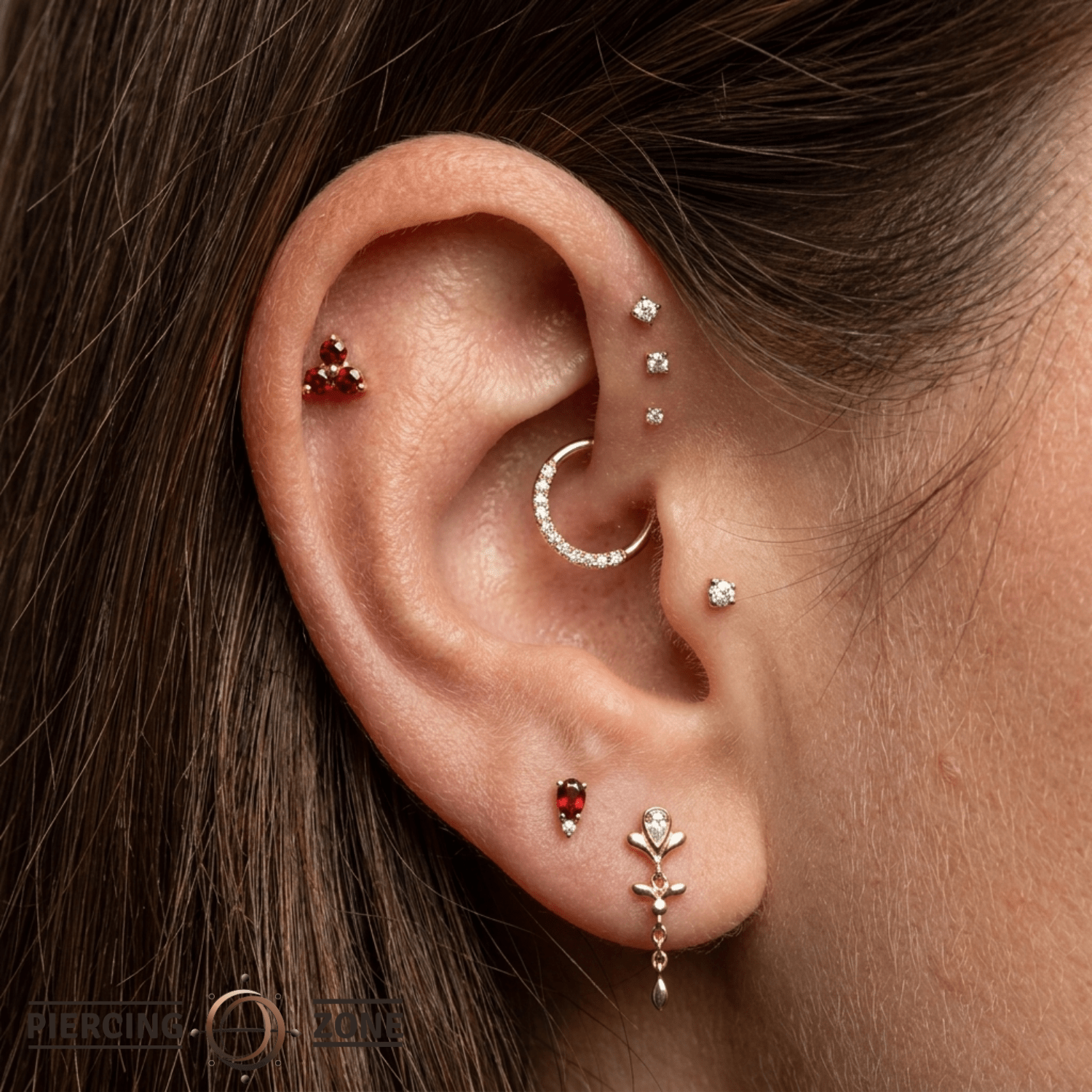 Odyssey Ménage à Trois - 18K Gold Genuine Gem Threadless/Threaded End - piercing-zone.com