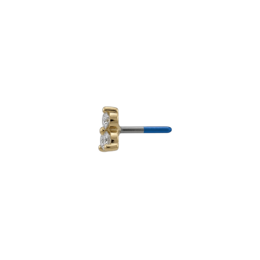Odyssey Ménage à Trois - 18K Gold Lab Diamond Threadless End - piercing - zone.com