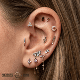 Odyssey Ménage à Trois Gem End - 18K Gold Threadless/Threaded End - piercing - zone.com