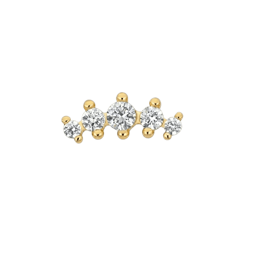 Odyssey Prium - 18K Gold Lab Diamond Threadless End - piercing-zone.com