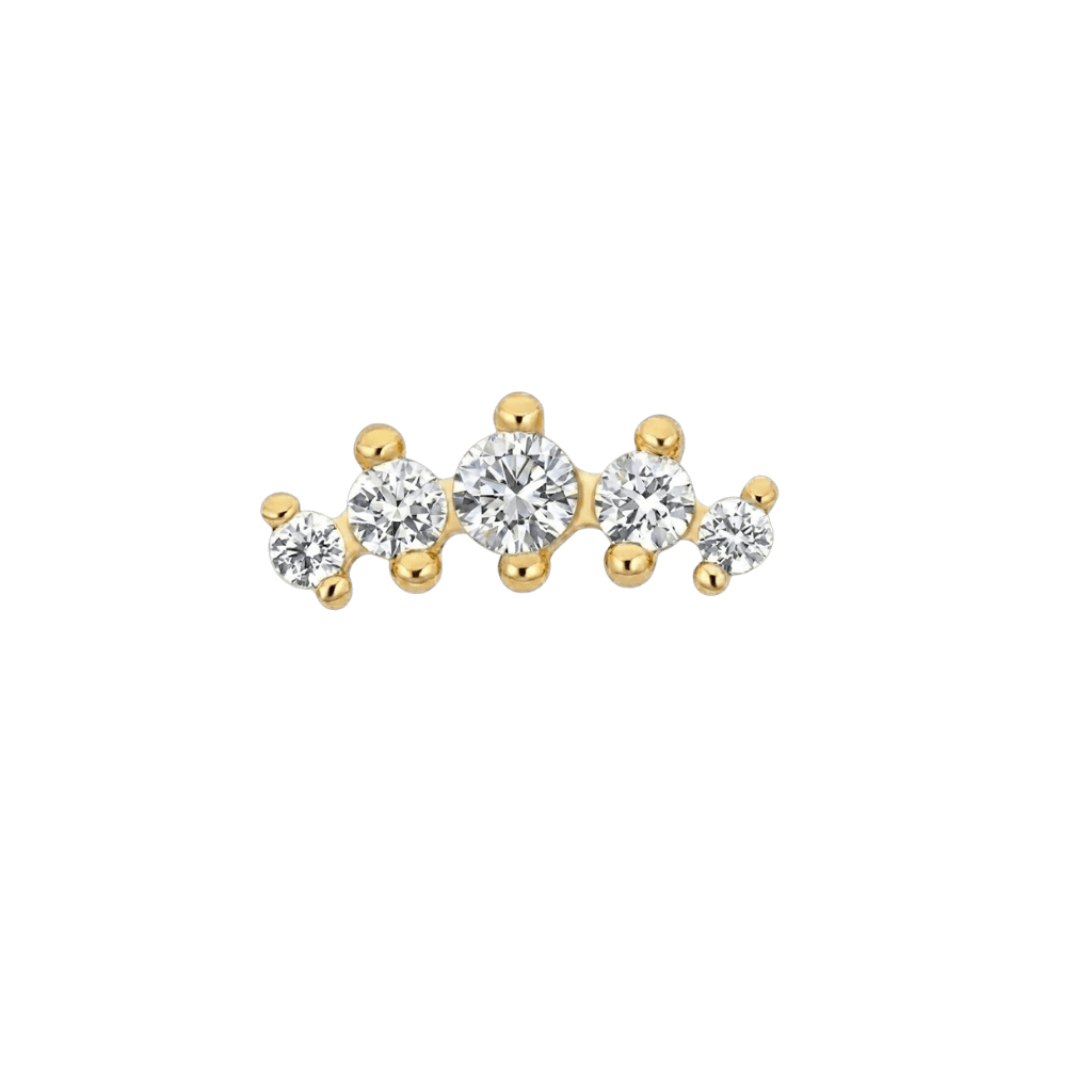 Odyssey Prium Gem - 18K Yellow Gold Threadless/Threaded End - piercing - zone.com