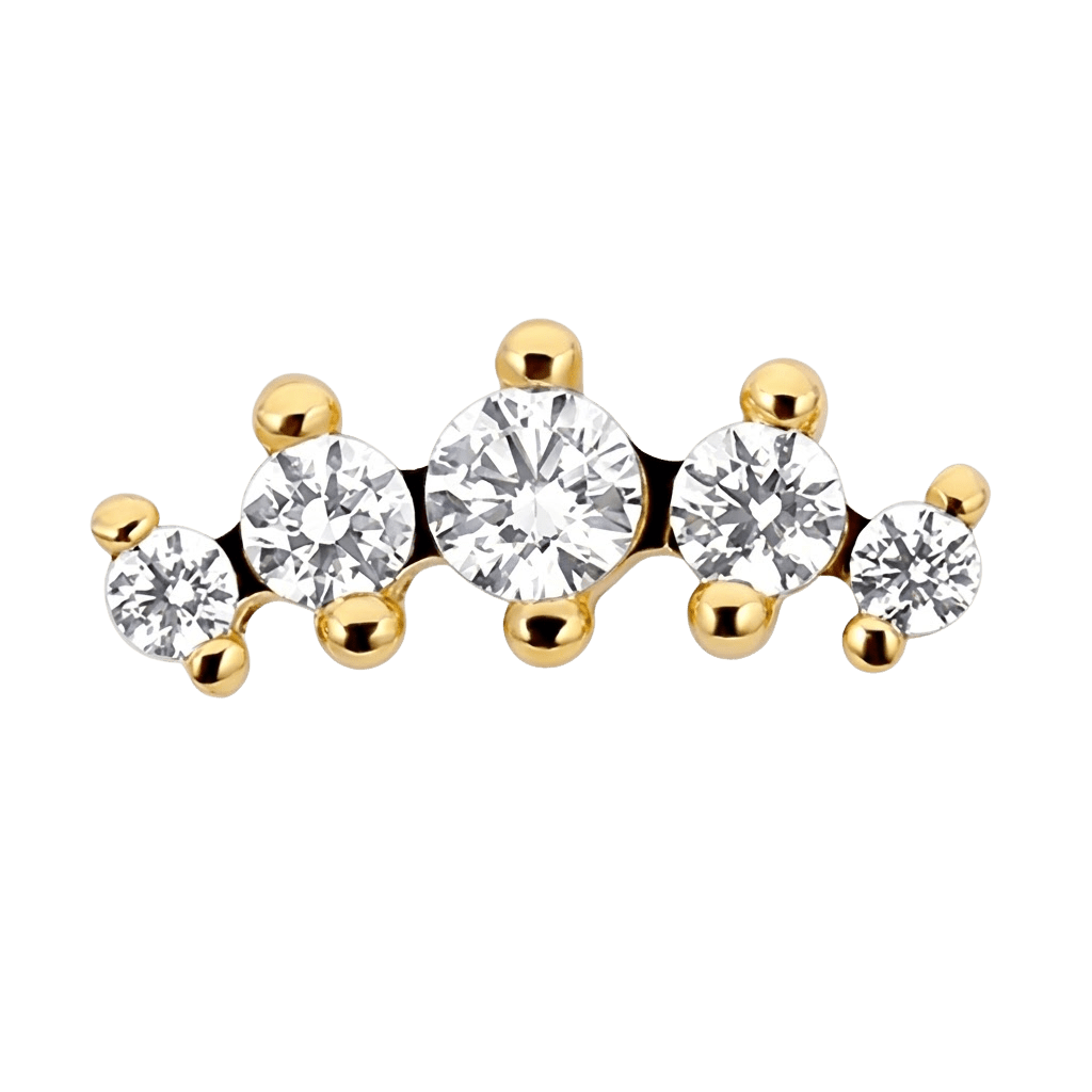Odyssey Prium Gem - 18K Yellow Gold Threadless/Threaded End - piercing - zone.com