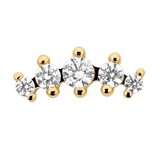 Odyssey Prium Gem - 18K Yellow Gold Threadless/Threaded End - piercing - zone.com