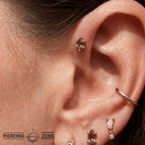 Oh Hell Yes – Smoky Quartz Baguette – 14K Gold Threadless End - piercing - zone.com