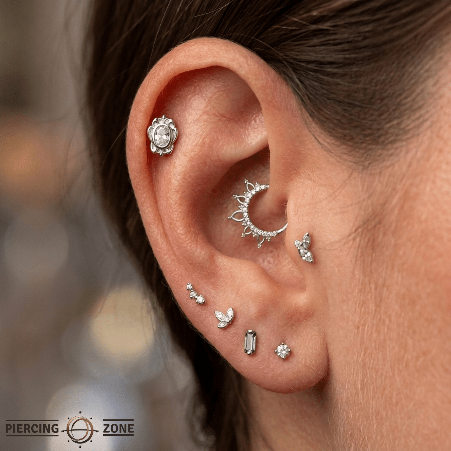 Olivia – 14K Gold Threadless/Threaded End - piercing - zone.com