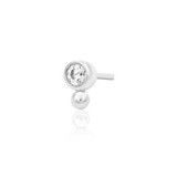 Olivia – CZ Bezel & Gold Bead – 14K Gold Threadless End - piercing - zone.com