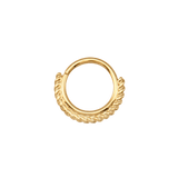 One - Sided Filigree Seamless Ring – 14K Gold Cup & Divot Design - piercing - zone.com