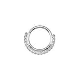 One - Sided Filigree Seamless Ring – 14K Gold Cup & Divot Design - piercing - zone.com