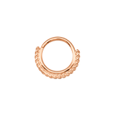 One - Sided Filigree Seamless Ring – 14K Gold Cup & Divot Design - piercing - zone.com