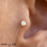Opal Prong Cabochon – 14K Gold Threadless End - piercing - zone.com