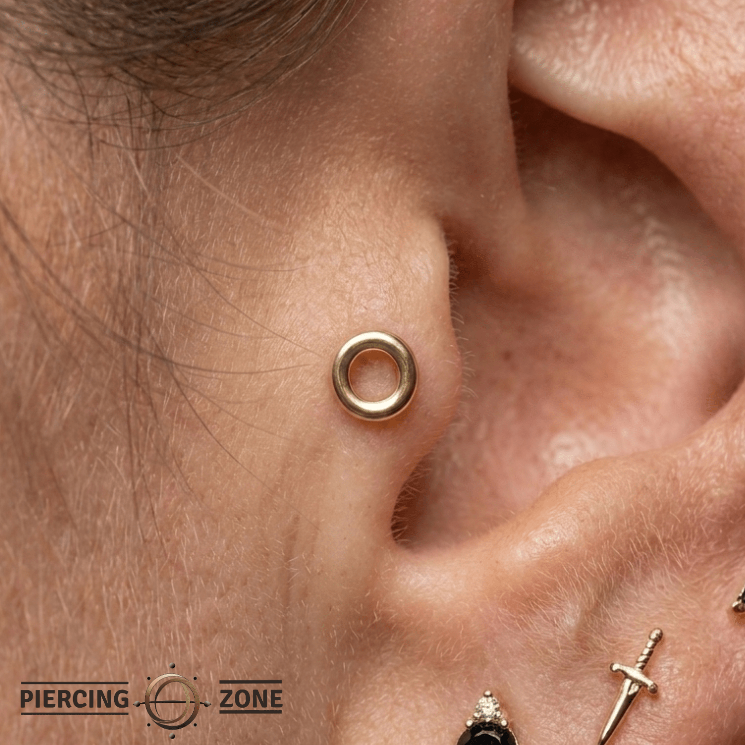Open Circle - 14K Gold Threadless/Threaded End - piercing - zone.com