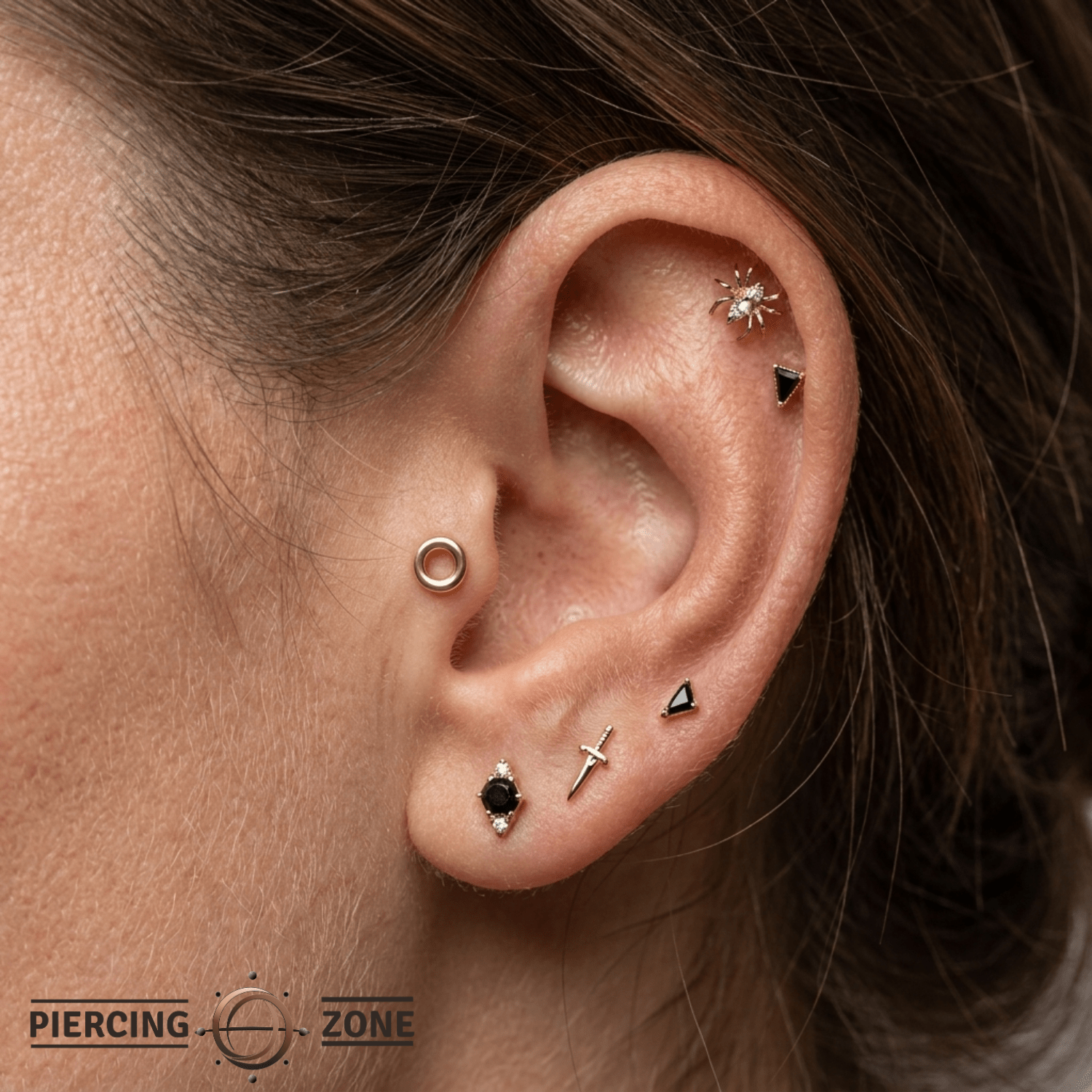 Open Circle - 14K Gold Threadless/Threaded End - piercing - zone.com