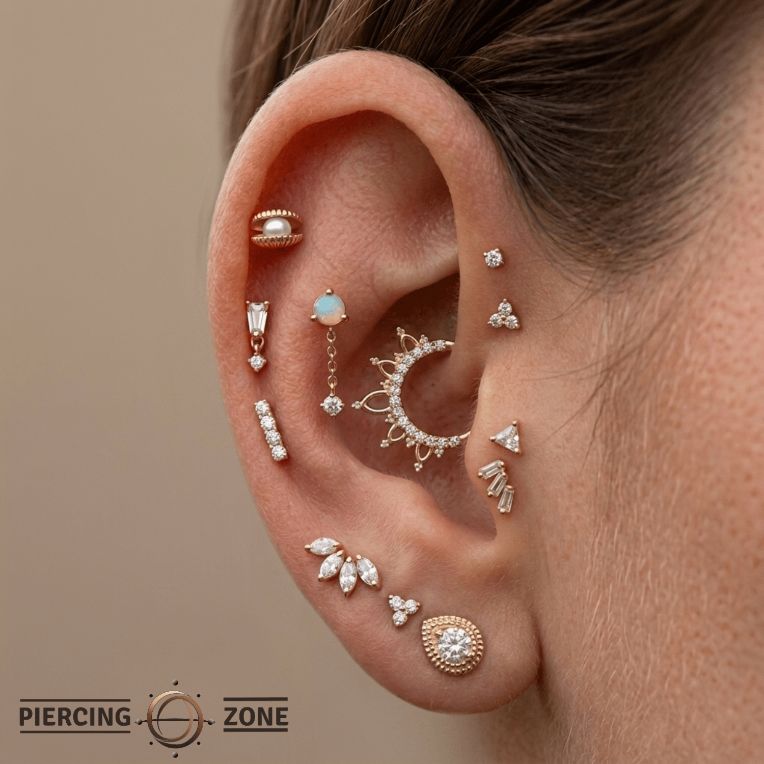 Open Shell Pearl – 14K Gold Threadless/Threaded End - piercing - zone.com