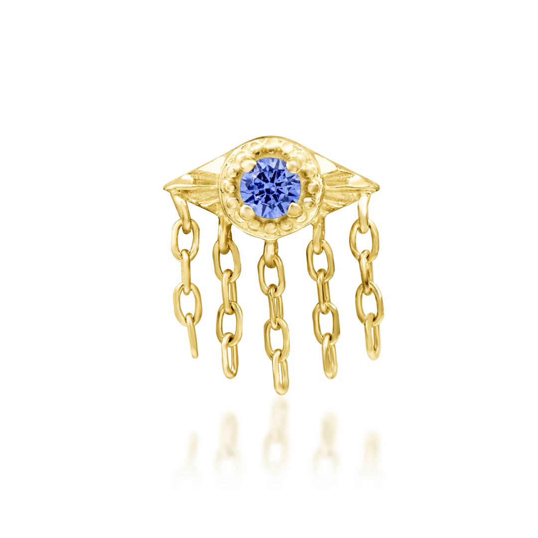Organa – Tanzanite Gem Cluster – 14K Gold Threadless End - piercing - zone.com
