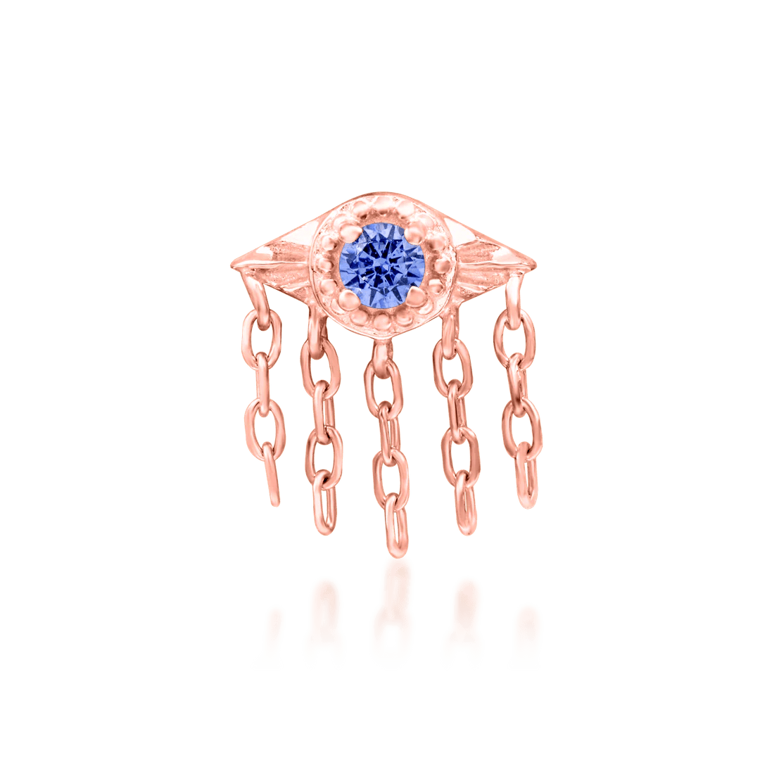 Organa – Tanzanite Gem Cluster – 14K Gold Threadless End - piercing - zone.com