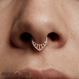 Origin Story – CZ Pavé Clicker – 14K Gold Hinged Ring - piercing - zone.com