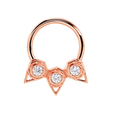 Orion Seamless Ring – 14K Gold Three - Gem Constellation Arc - piercing - zone.com