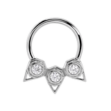 Orion Seamless Ring – 14K Gold Three - Gem Constellation Arc - piercing - zone.com