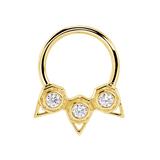 Orion Seamless Ring – 14K Gold Three - Gem Constellation Arc - piercing - zone.com