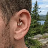 Orion Seamless Ring – 14K Gold Three - Gem Constellation Arc - piercing - zone.com