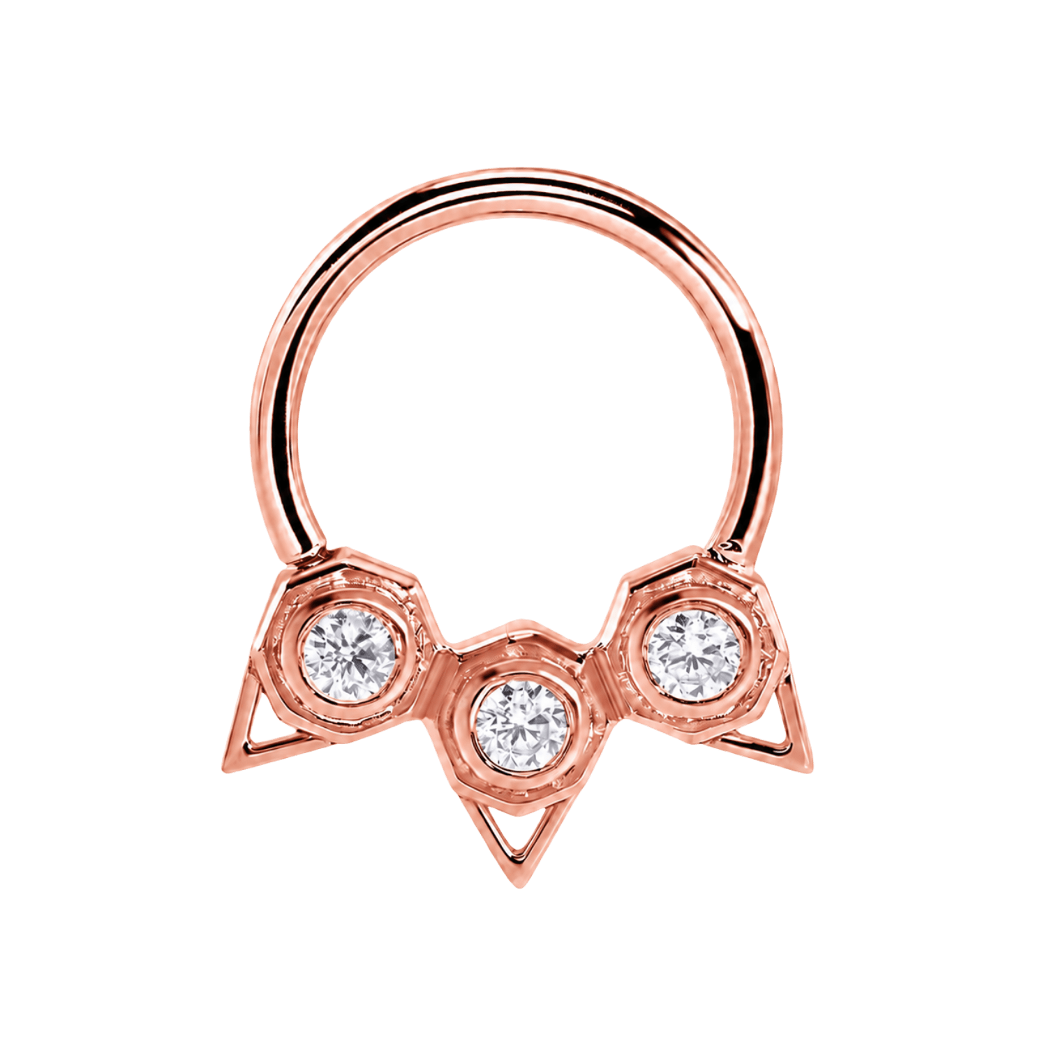 Orion Seamless Ring – 14K Gold Three-Gem Constellation Arc - piercing-zone.com