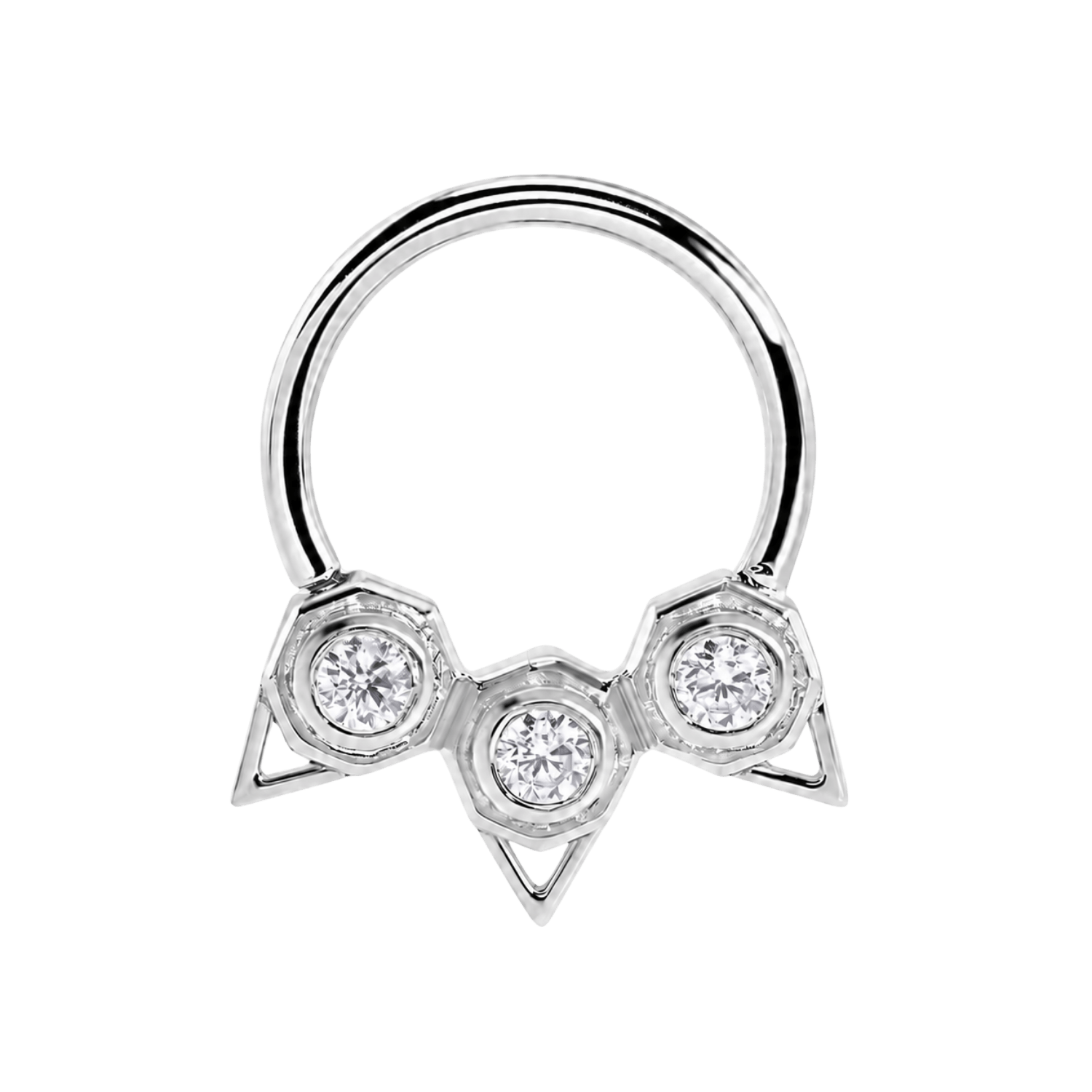 Orion Seamless Ring – 14K Gold Three-Gem Constellation Arc - piercing-zone.com