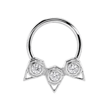 Orion Seamless Ring – 14K Gold Three-Gem Constellation Arc - piercing-zone.com