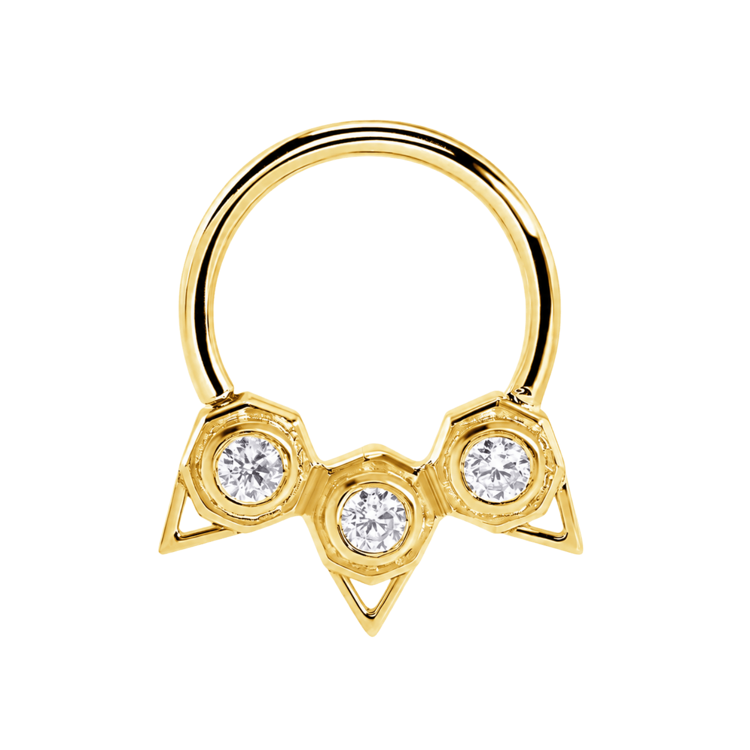 Orion Seamless Ring – 14K Gold Three-Gem Constellation Arc - piercing-zone.com