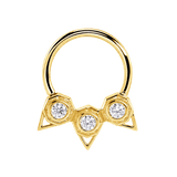 Orion Seamless Ring – 14K Gold Three-Gem Constellation Arc - piercing-zone.com