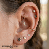 Ornament Marquise Prong – 14K & 18K Gold Gemstone Charm - piercing - zone.com